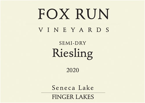 Fox Run 2020 Semi-Dry Riesling (Seneca Lake)