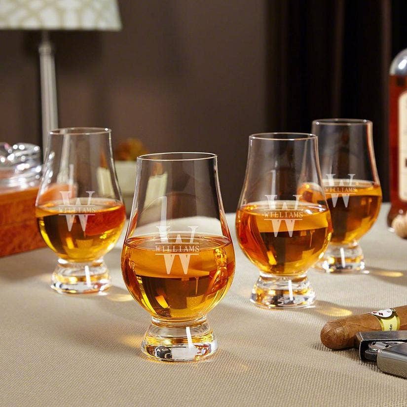 Personalized whiskey glasses