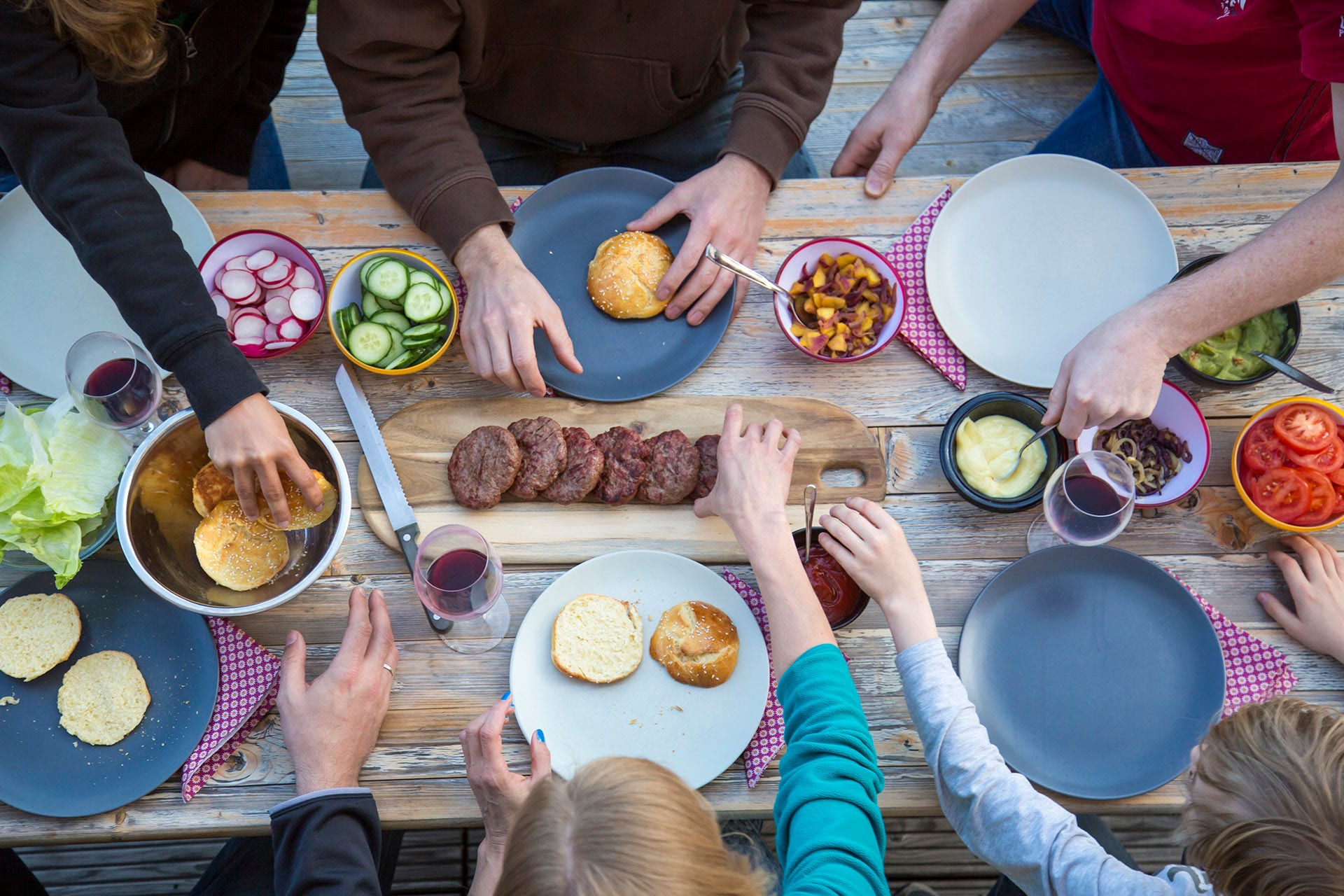 Red wine at a barbecue